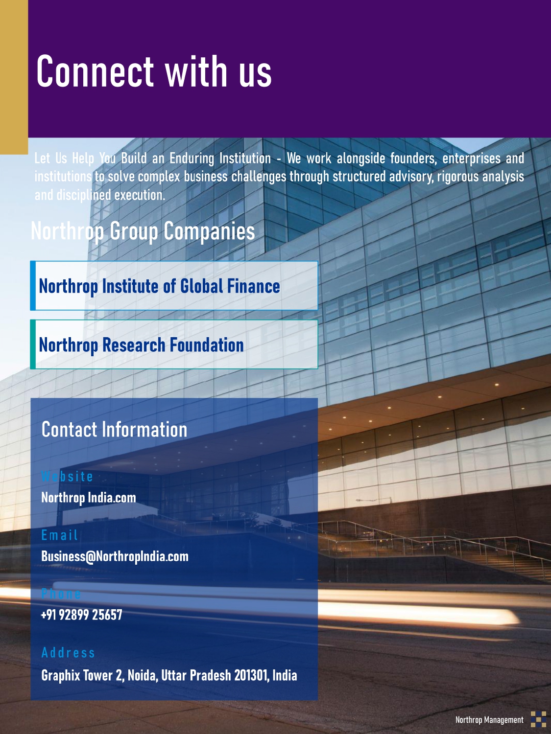 Northrop Management Corporate Profile Slide 16